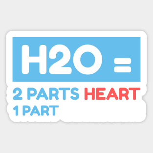 H2O= 2 Parts Heart 1 Part Obsession Swimmer Sport Sticker